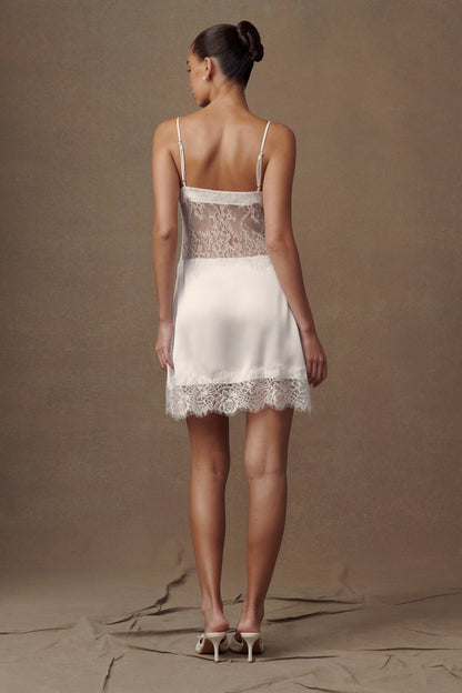 Robe nuisette en dentelle Emmett - Blanche