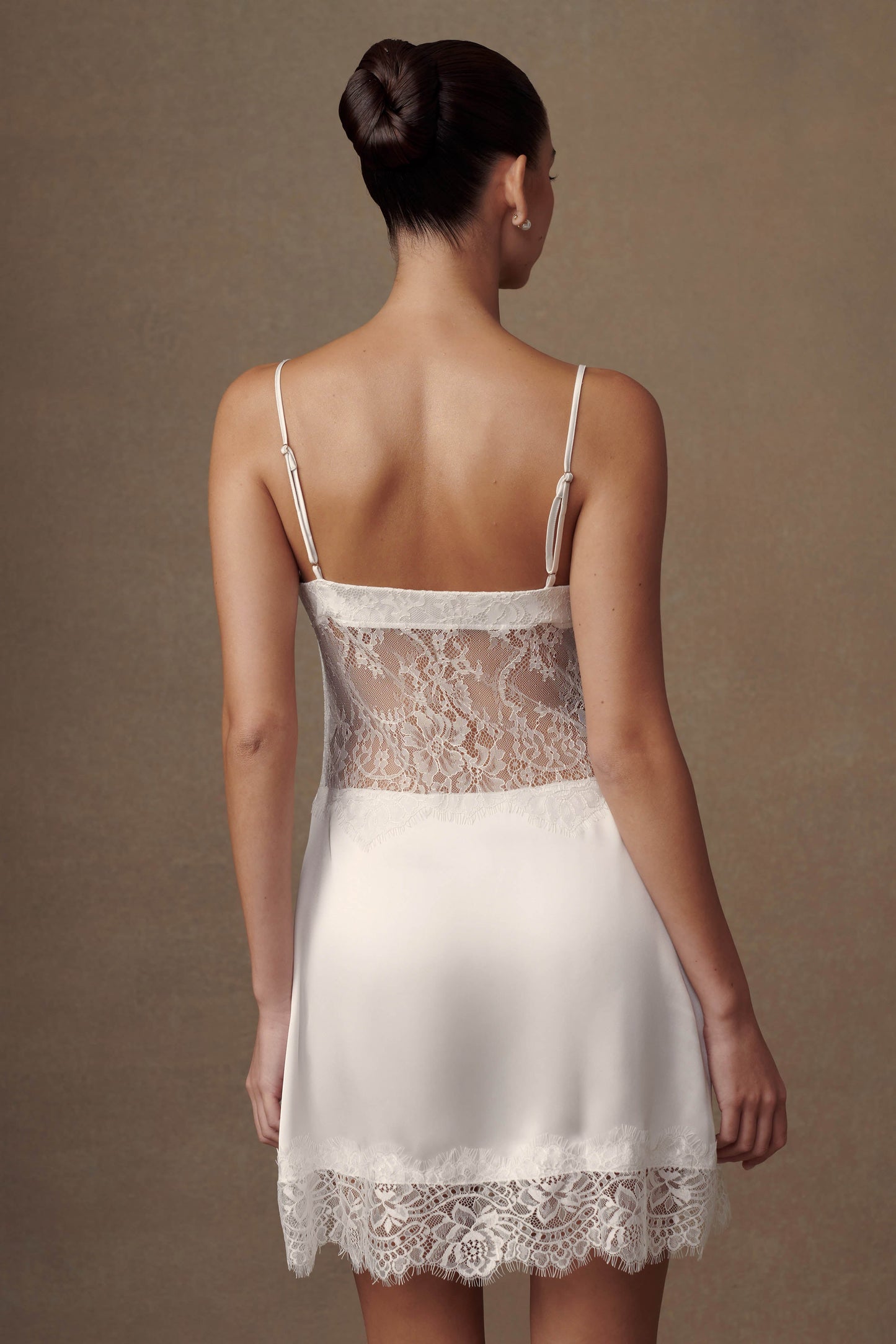 Robe nuisette en dentelle Emmett - Blanche