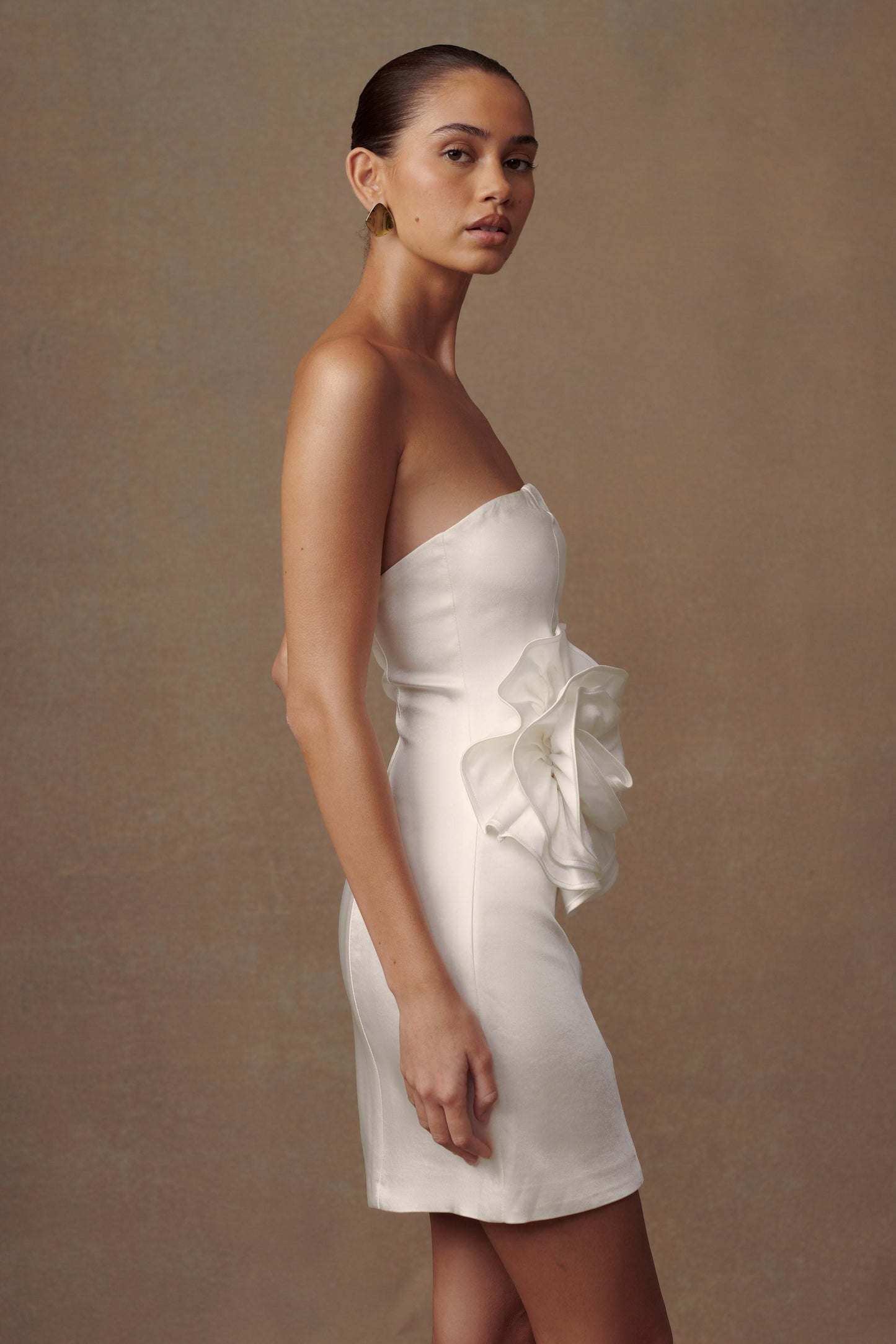Mini-robe rose sans bretelles Bernadette - Blanc