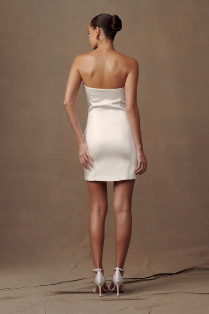 Mini-robe rose sans bretelles Bernadette - Blanc