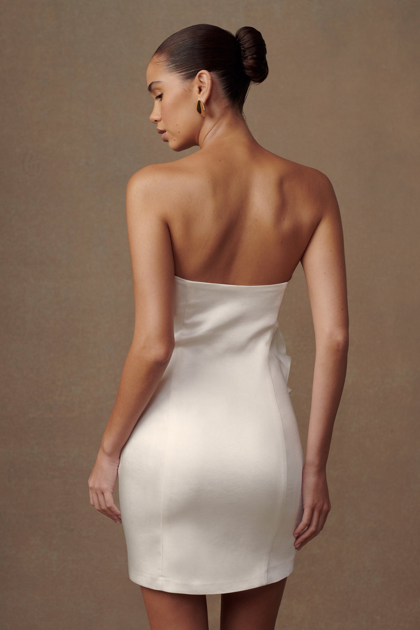 Mini-robe rose sans bretelles Bernadette - Blanc