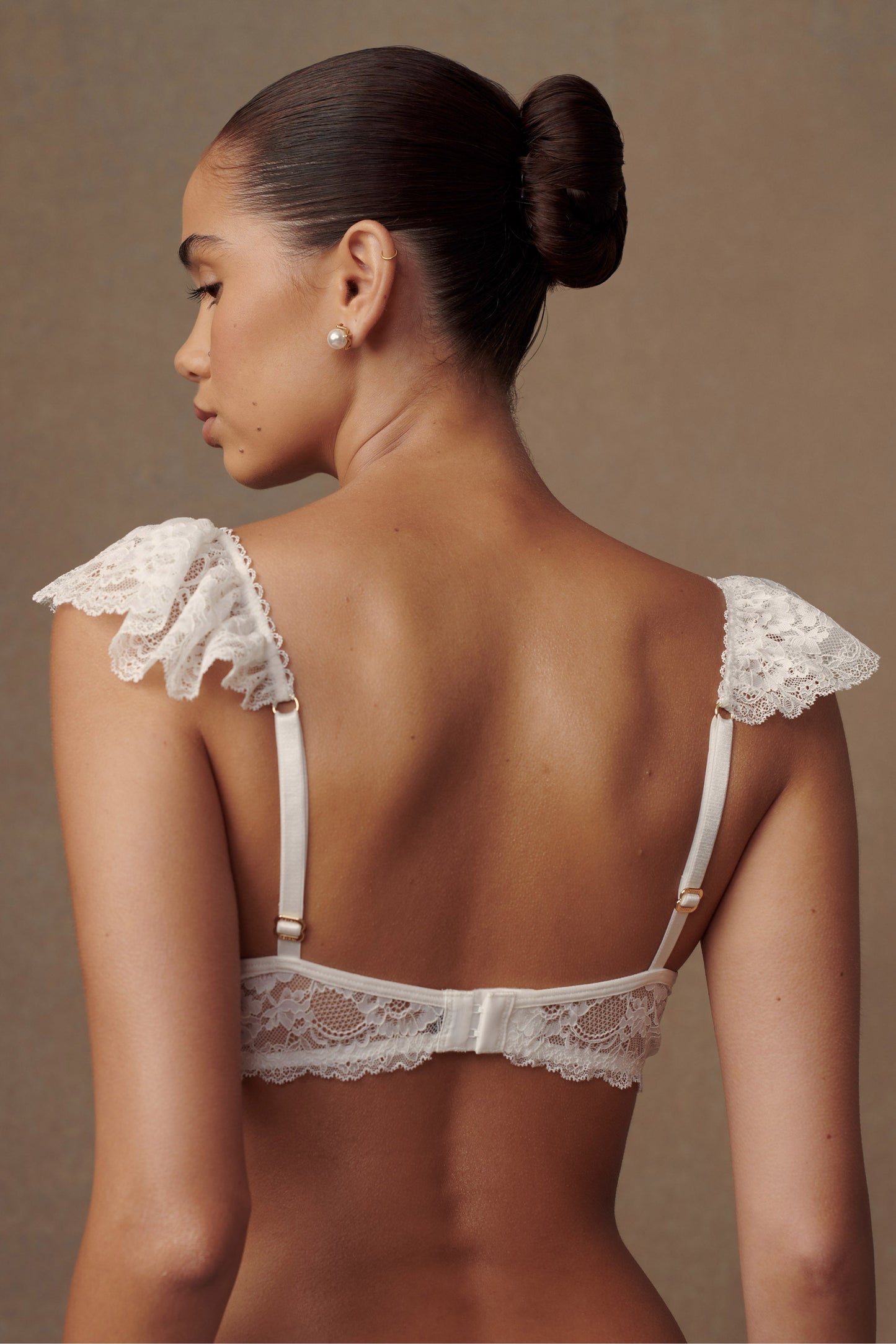 Soutien-gorge à volants en dentelle Blaise avec armatures - Blanc