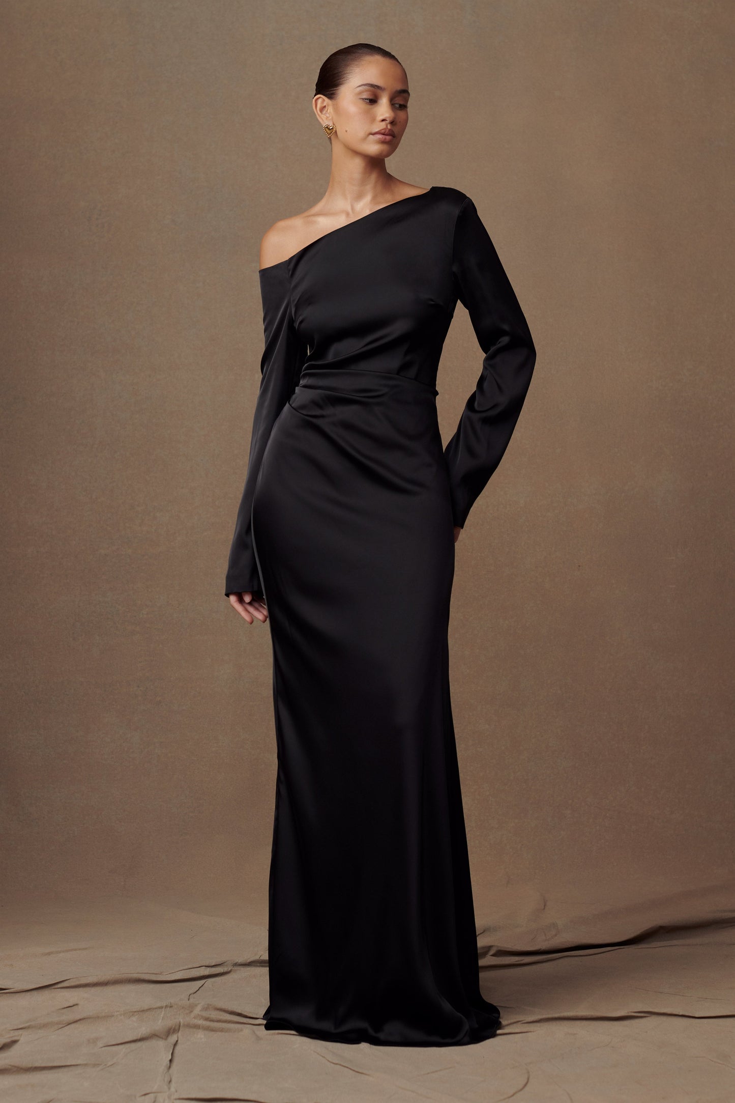 Robe Maxi à Manches Longues Avery - Noir