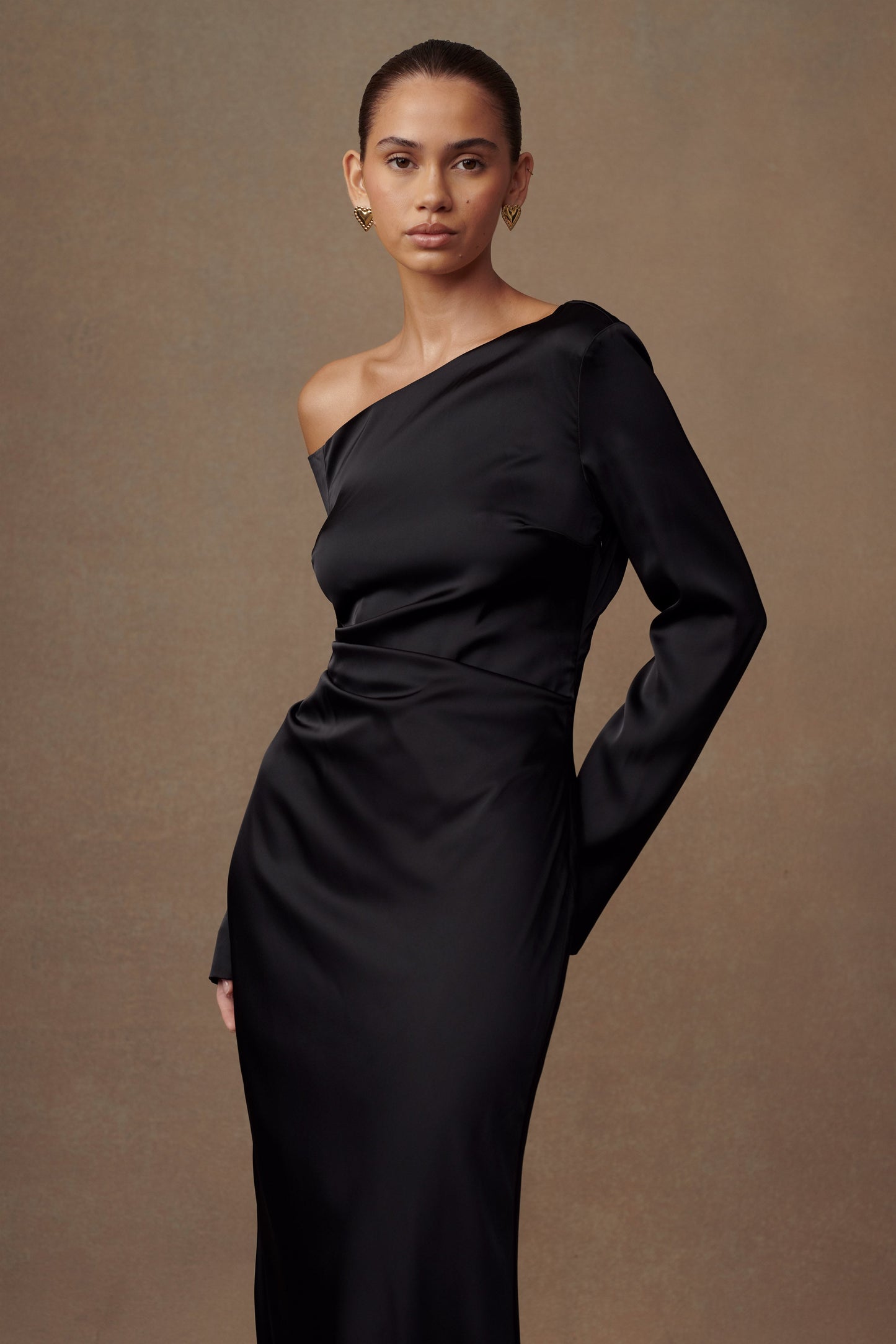 Robe Maxi à Manches Longues Avery - Noir