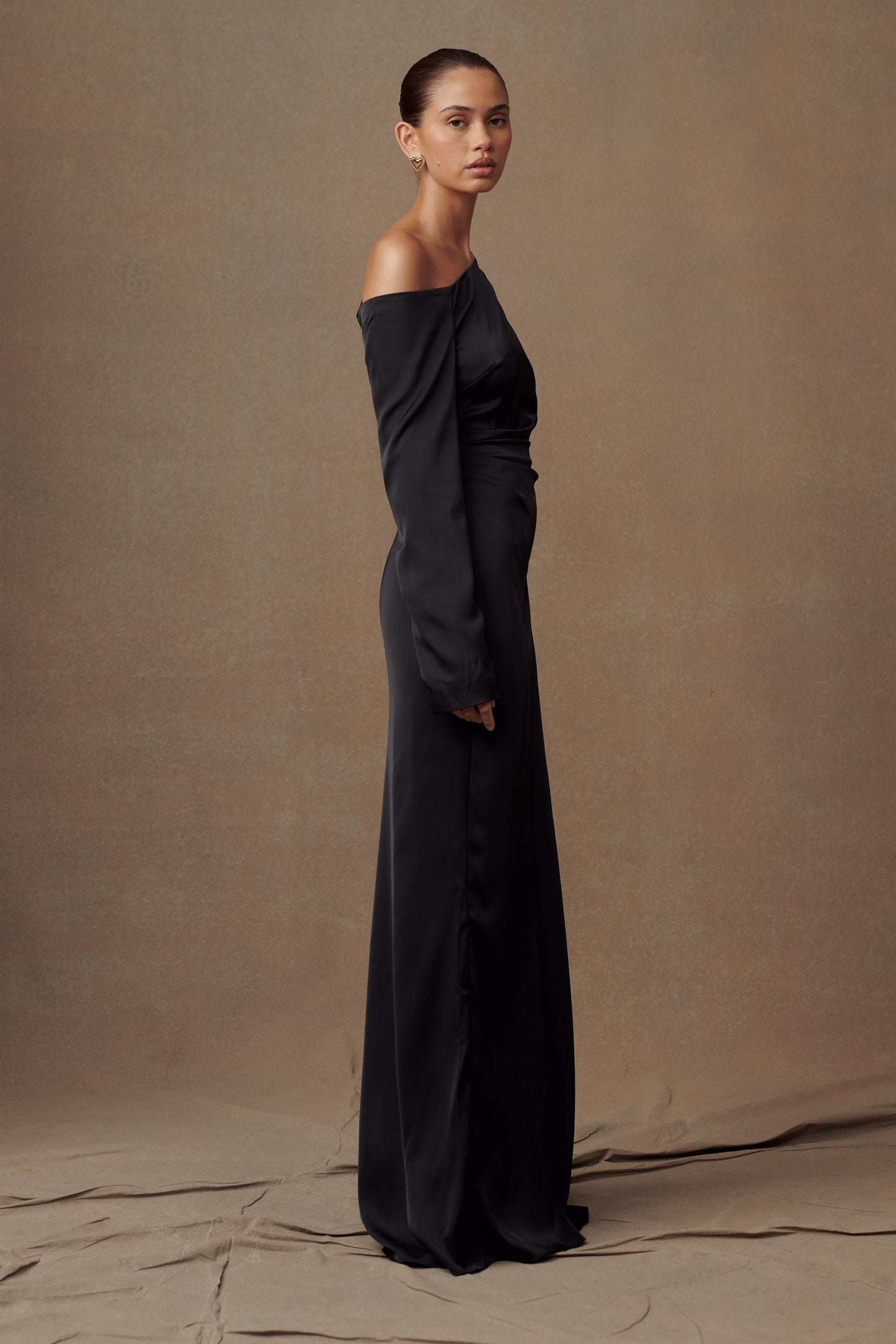 Robe Maxi à Manches Longues Avery - Noir