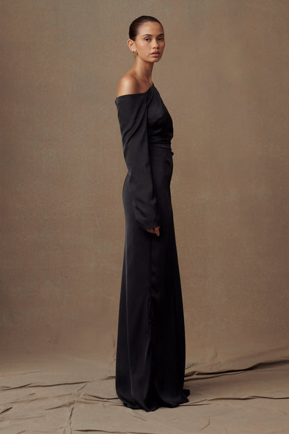Robe Maxi à Manches Longues Avery - Noir