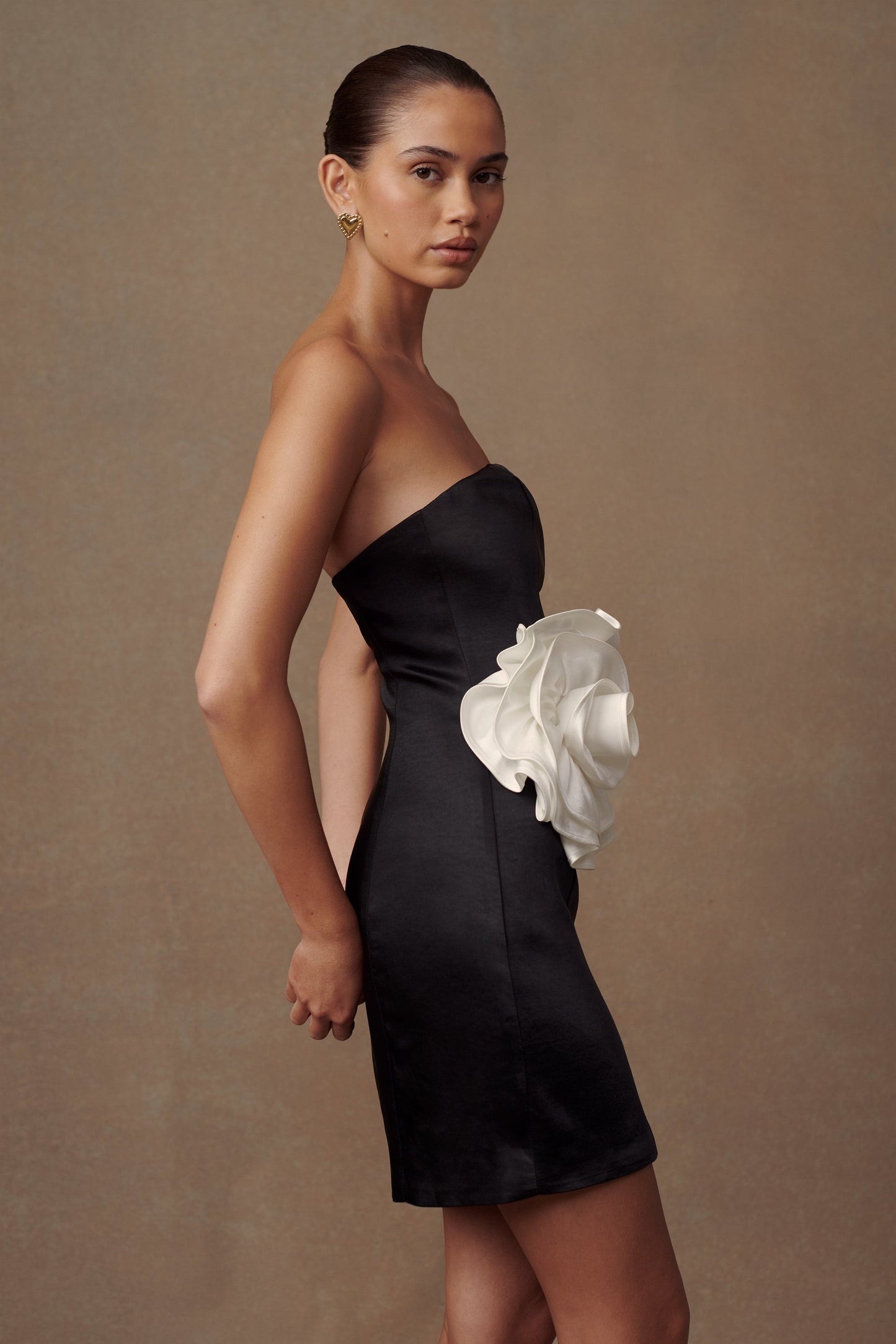 Mini-robe rose sans bretelles Bernadette - Noir