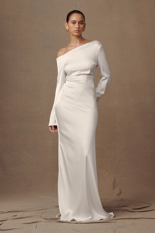 Robe Maxi à Manches Longues Avery - Ivoire