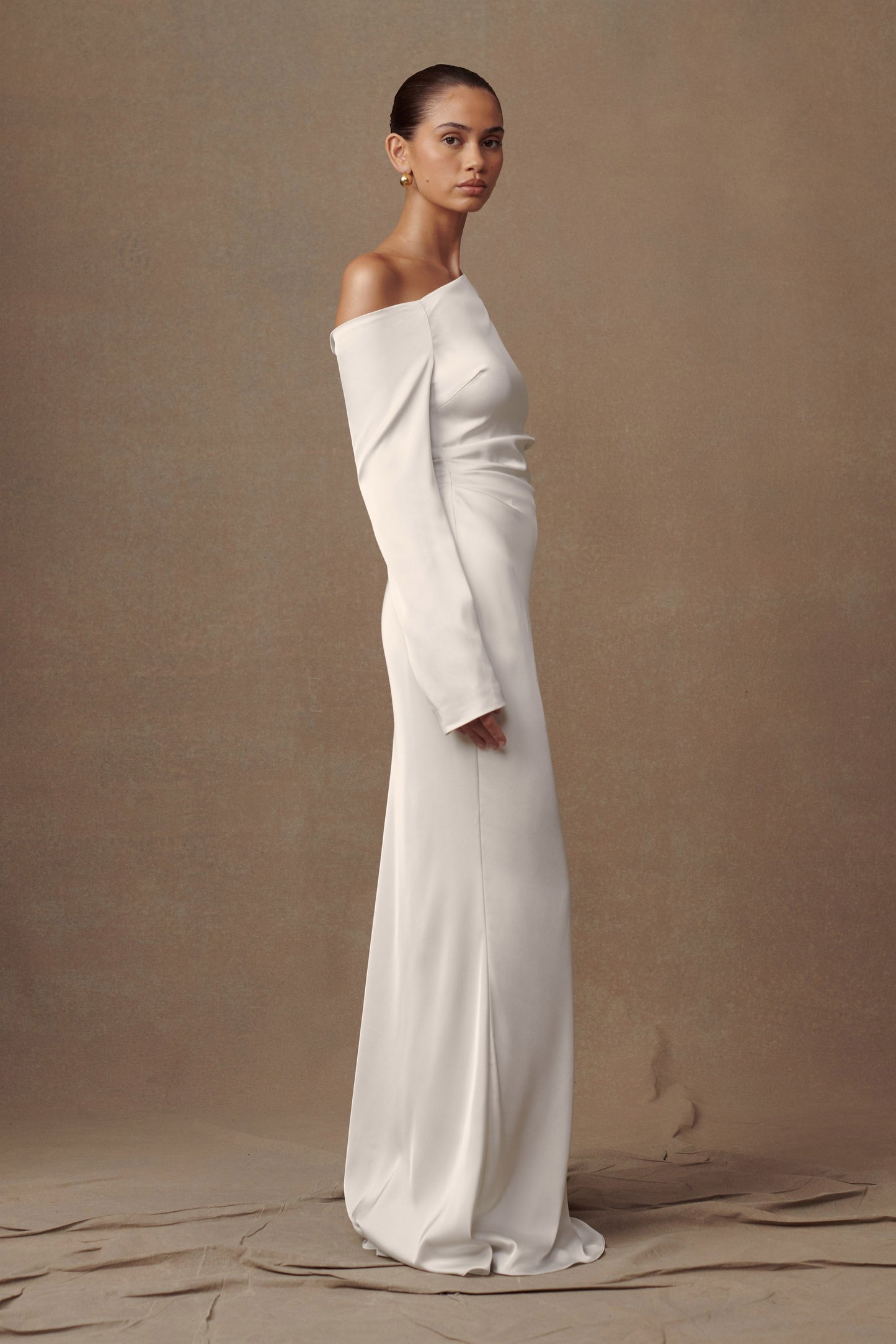 Robe Maxi à Manches Longues Avery - Ivoire