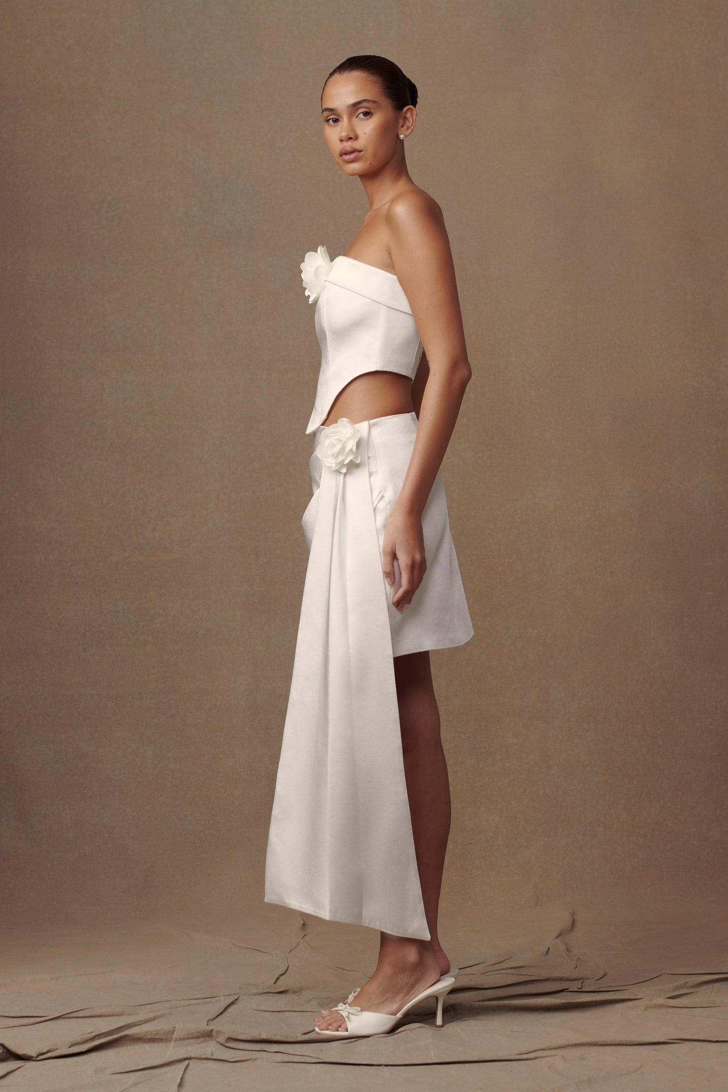 Jupe mini Margot Rose - Blanche