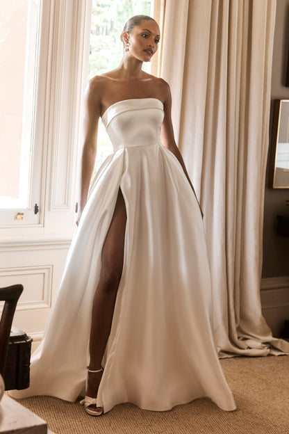 Robe de mariée Eileen sans bretelles - Blanche