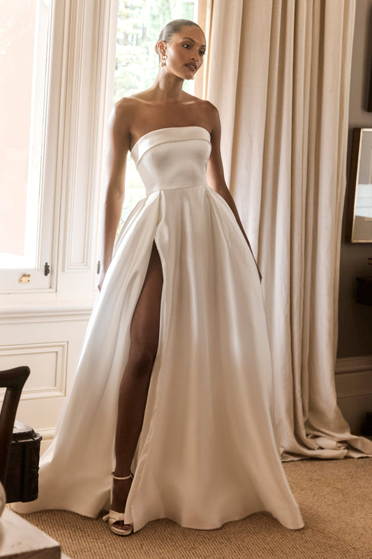 Robe de mariée Eileen sans bretelles - Blanche