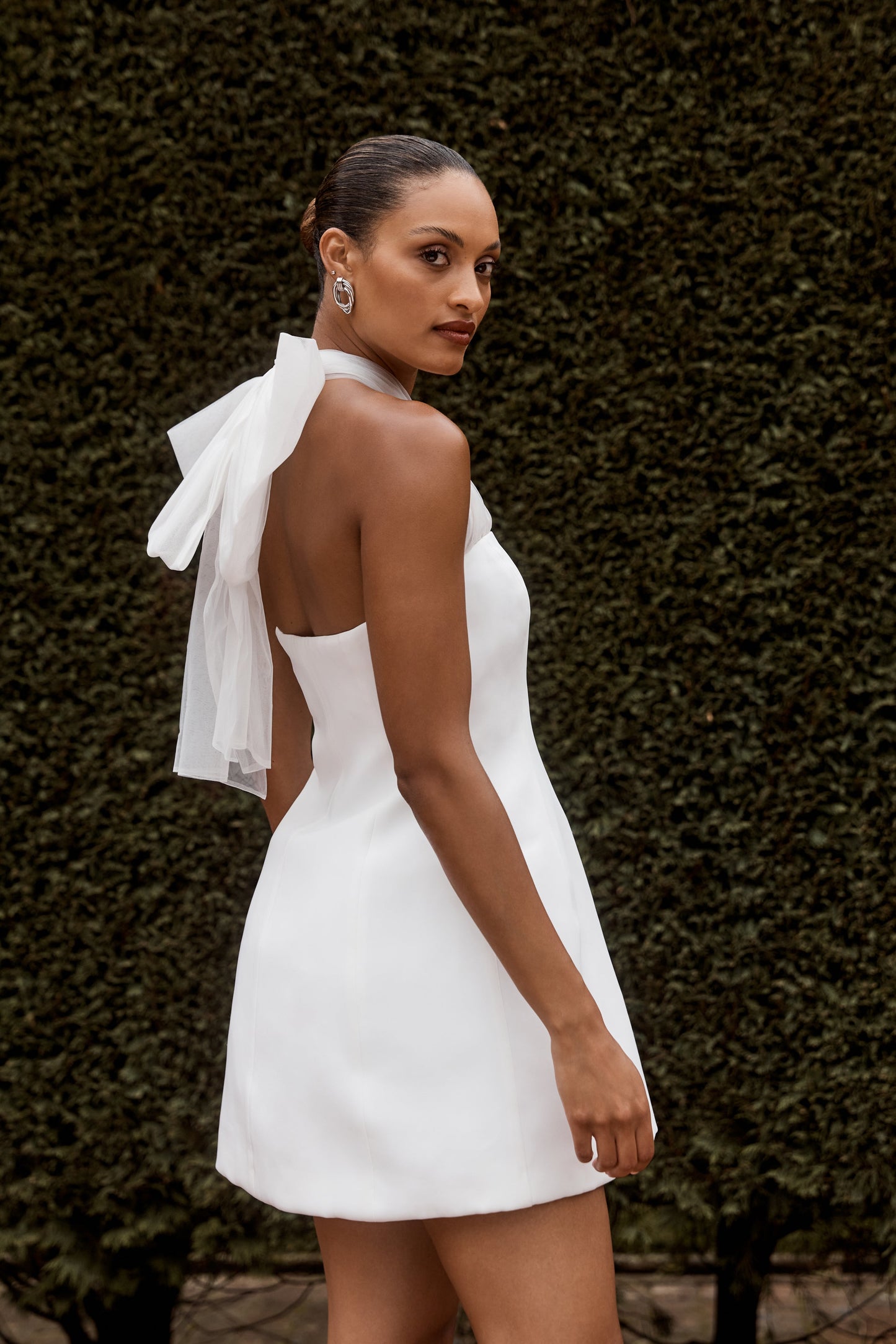 Mini-robe Maryam en tulle avec nœud - Blanc