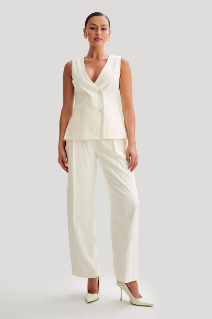 Gilet long Amelie - Ivoire