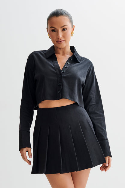 Chemise à boutons en coton Julianna - Noir