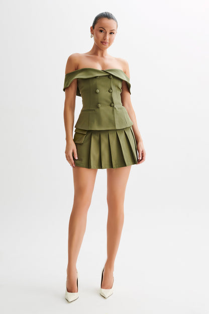 Top de tailleur sans bretelles Krista - Vert olive militaire