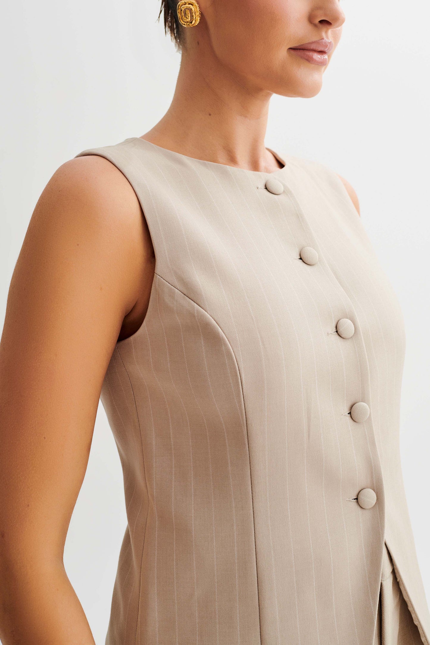 Gilet de tailleur Tracey - Rayures taupe