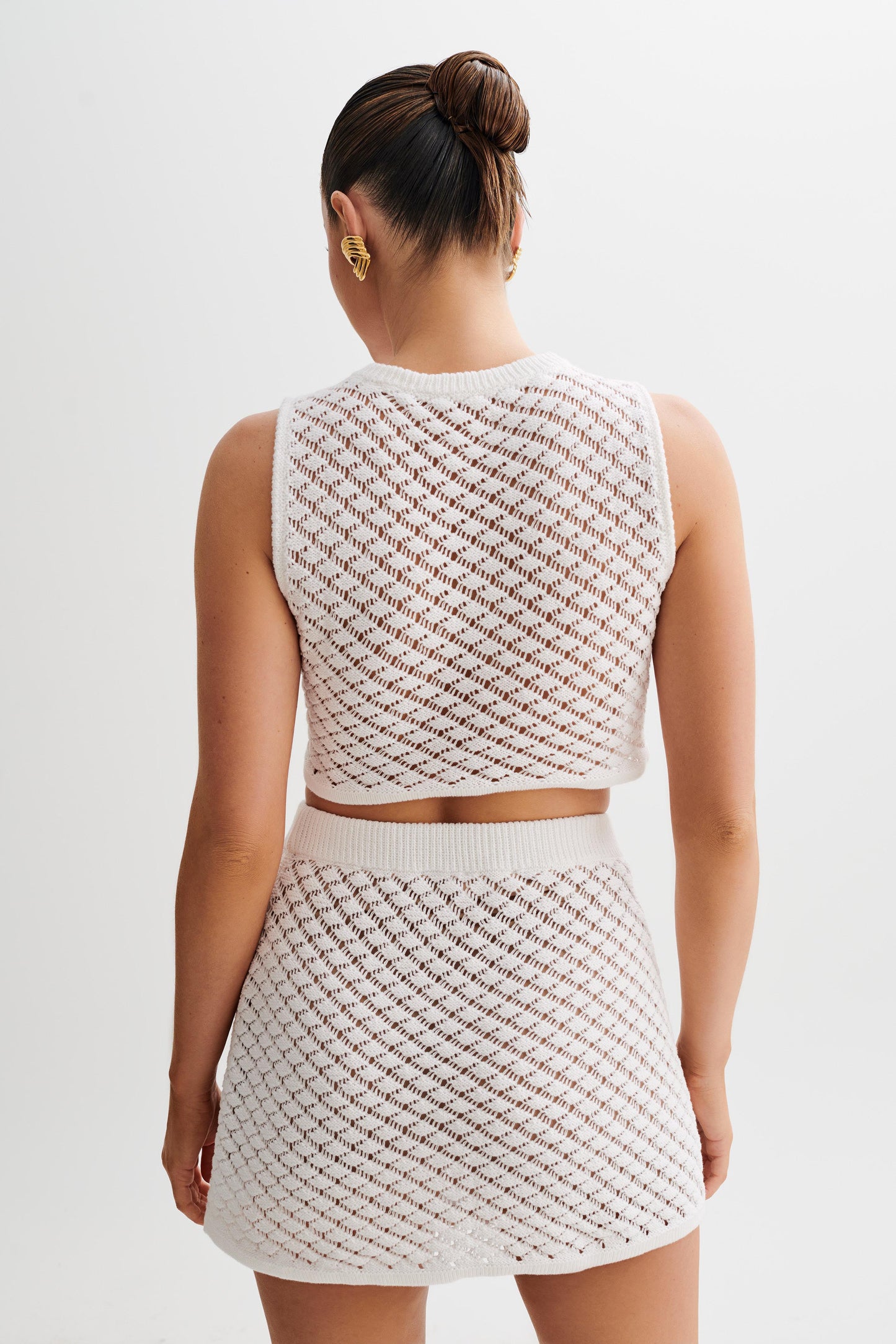 Jupe mini trapèze en tricot Lorenza - Ivoire