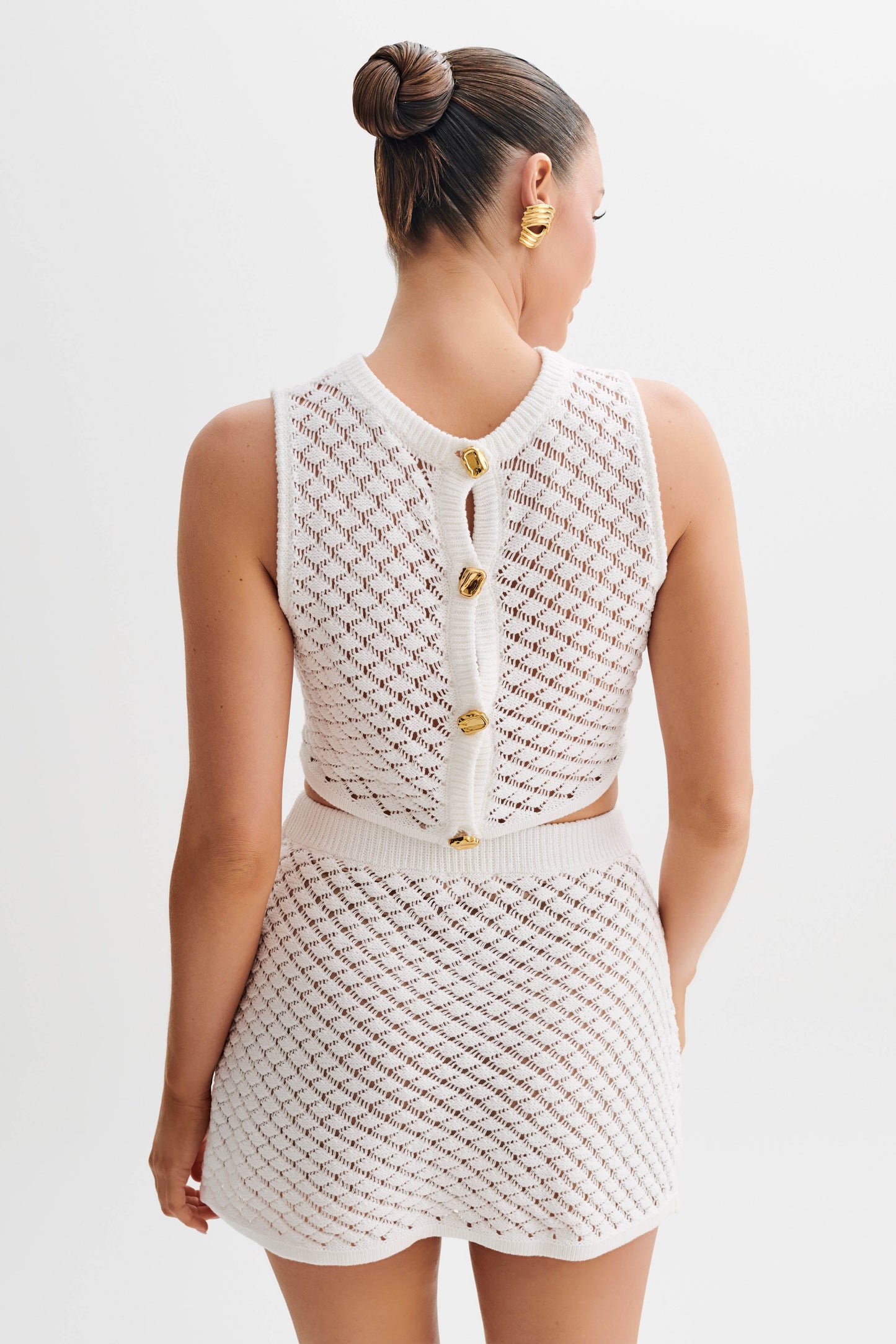 Jupe mini trapèze en tricot Lorenza - Ivoire