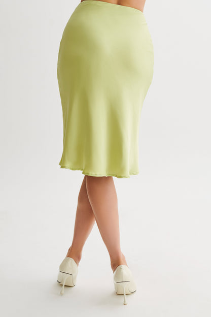 Jupe Allegra en satin, longueur genou - Pomme