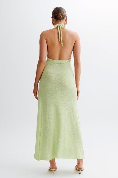 Robe Maxi Halter en Tricot Cherie - Pomme