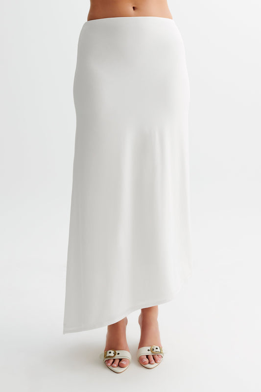 Jupe Maxi Asymétrique et Étroite Bea - Blanche