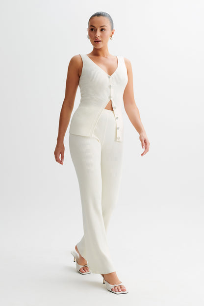 Pantalon en Tricot Calypso - Ivoire
