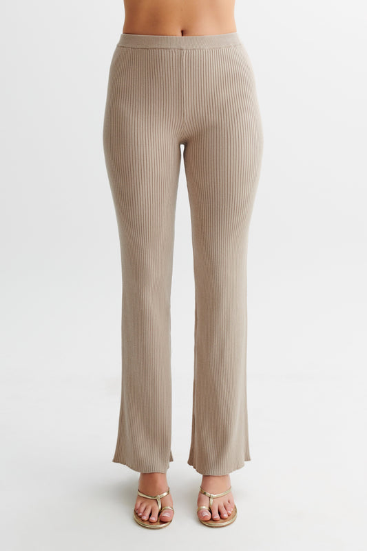 Pantalon en Tricot Calypso - Gris Brunâtre