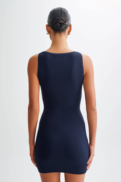 Mini-robe en tricot Sawyer - Bleu marine