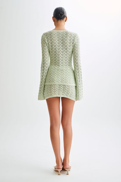 Jupe mini en jersey trapèze Murphy - Vert pastel