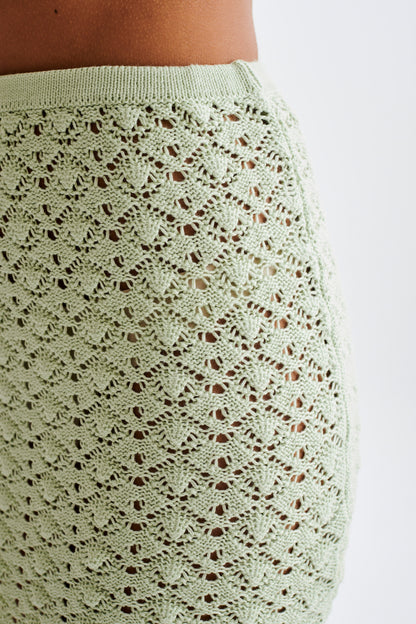Jupe mini en jersey trapèze Murphy - Vert pastel