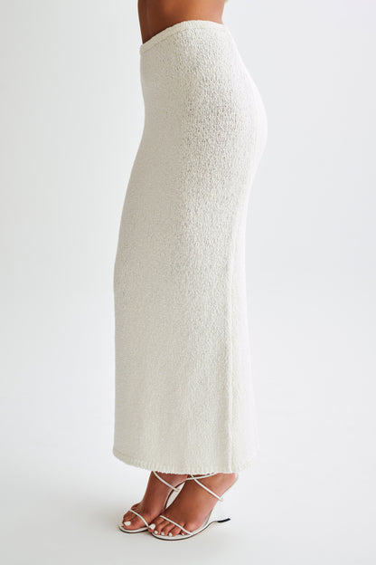 Jupe Maxi Boucle Moira - Blanche