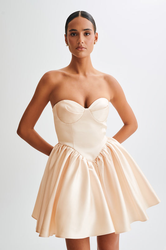 Hollie Robe Mini Corset Structurelle - Or
