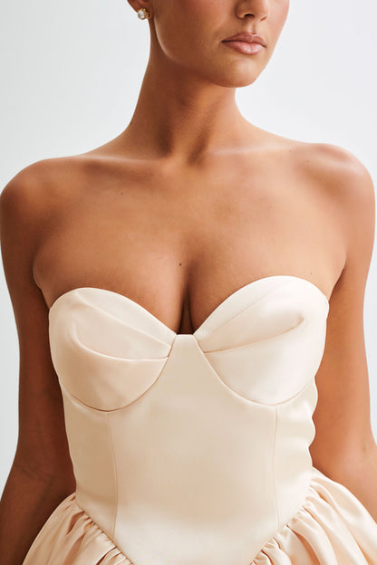 Hollie Robe Mini Corset Structurelle - Or