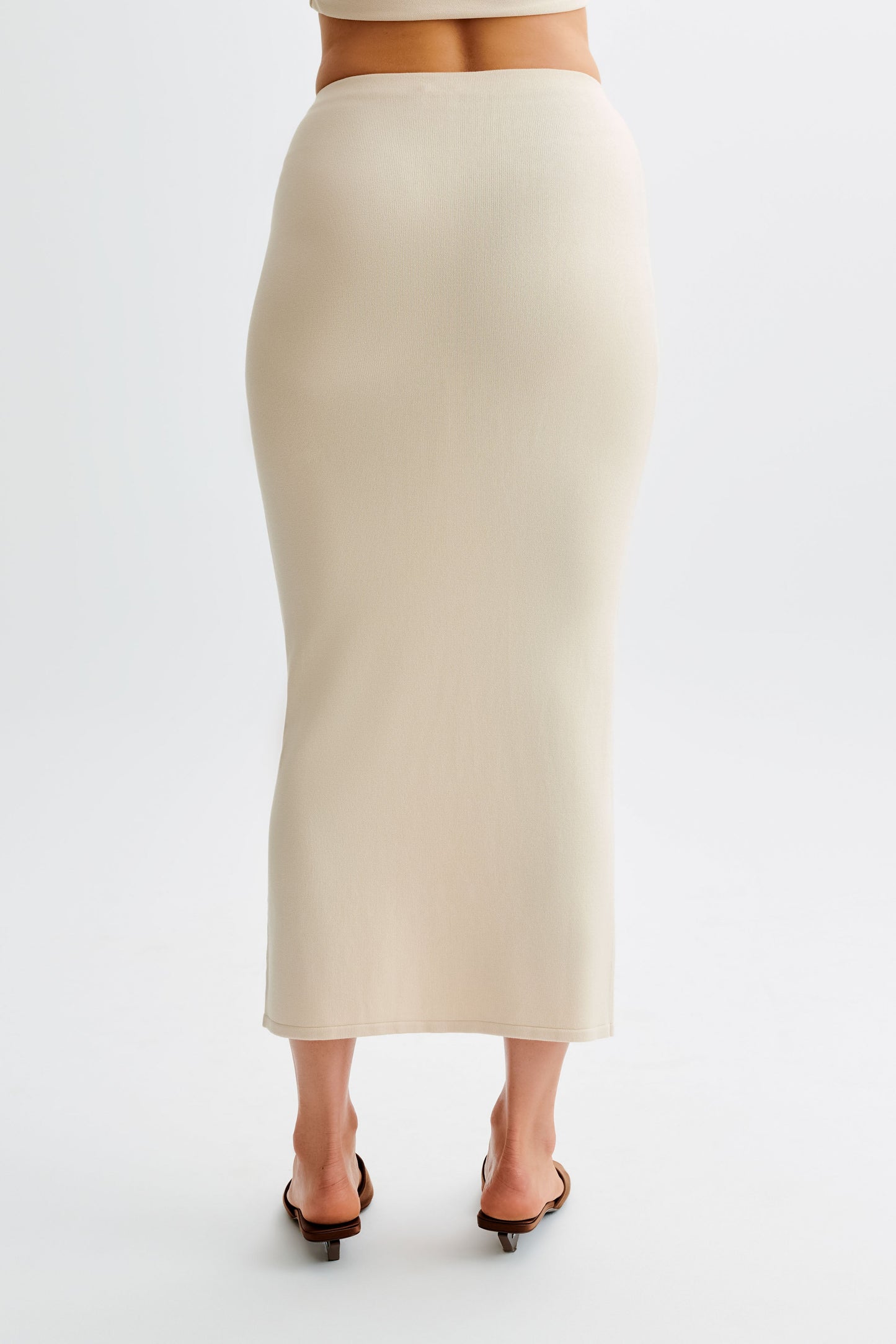 Jupe Maxi Tricot Boutonnée Maisie - Crème