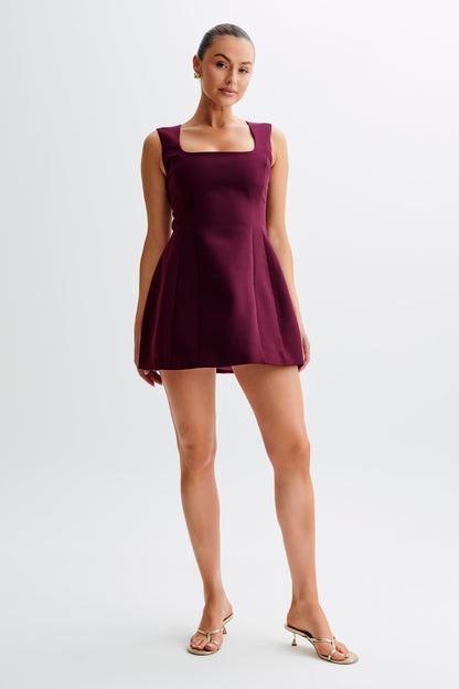 Mini-robe en crêpe Lysandre - Prune
