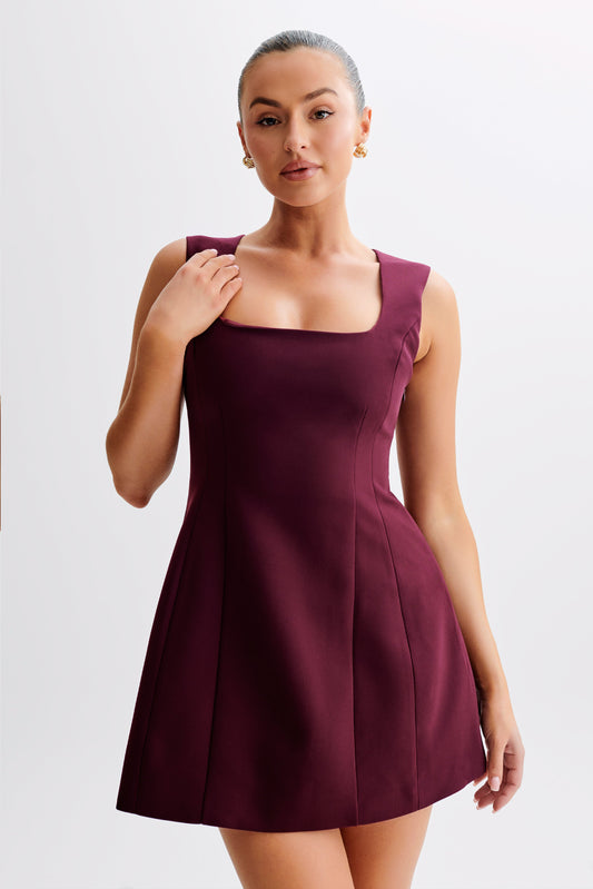 Mini-robe en crêpe Lysandre - Prune