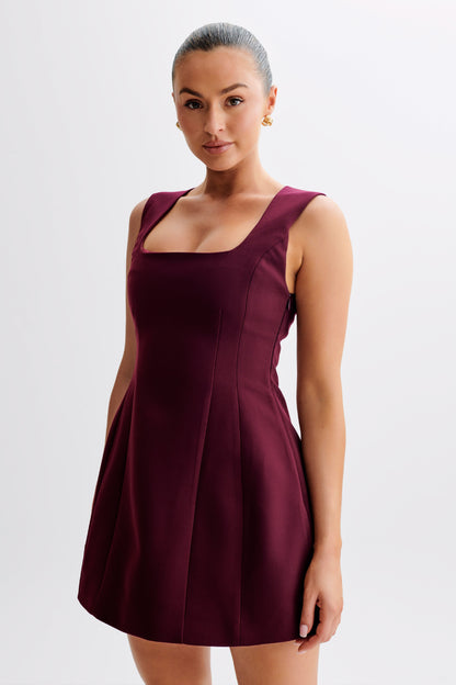 Mini-robe en crêpe Lysandre - Prune