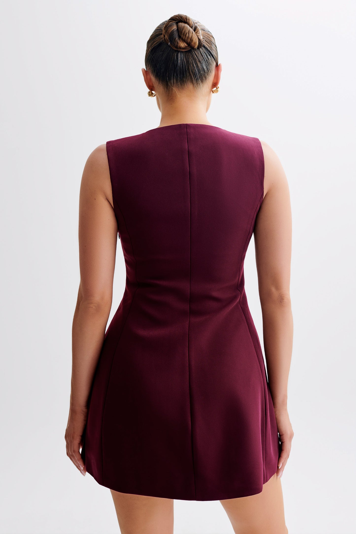 Mini-robe en crêpe Lysandre - Prune