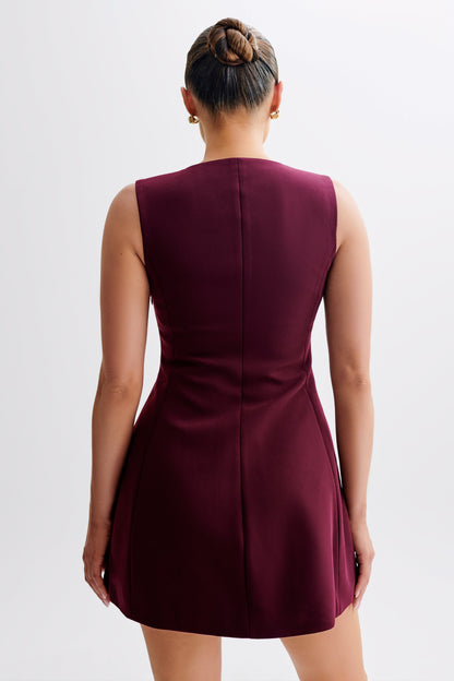 Mini-robe en crêpe Lysandre - Prune