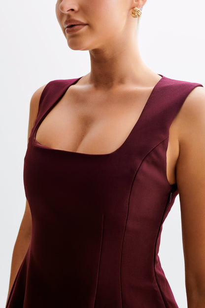 Mini-robe en crêpe Lysandre - Prune