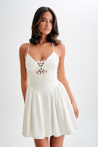 Mini-robe en coton Muriel avec crochet - Blanc