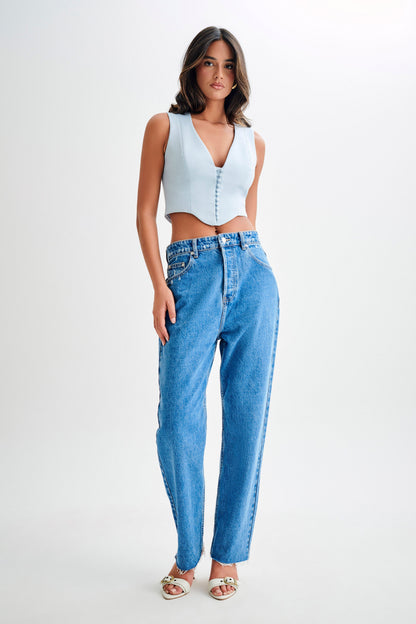 Haut sans manches en coton Keely - Bleu ciel