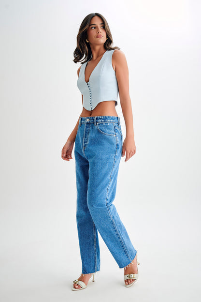 Haut sans manches en coton Keely - Bleu ciel