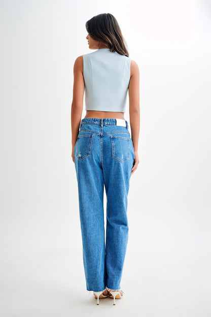 Haut sans manches en coton Keely - Bleu ciel