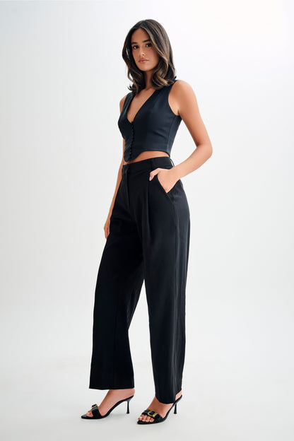 Keely Haut sans manches en coton - Noir