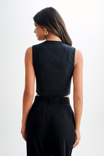 Keely Haut sans manches en coton - Noir