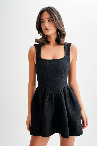 Mini-robe Jennifer en bouclette - Noir