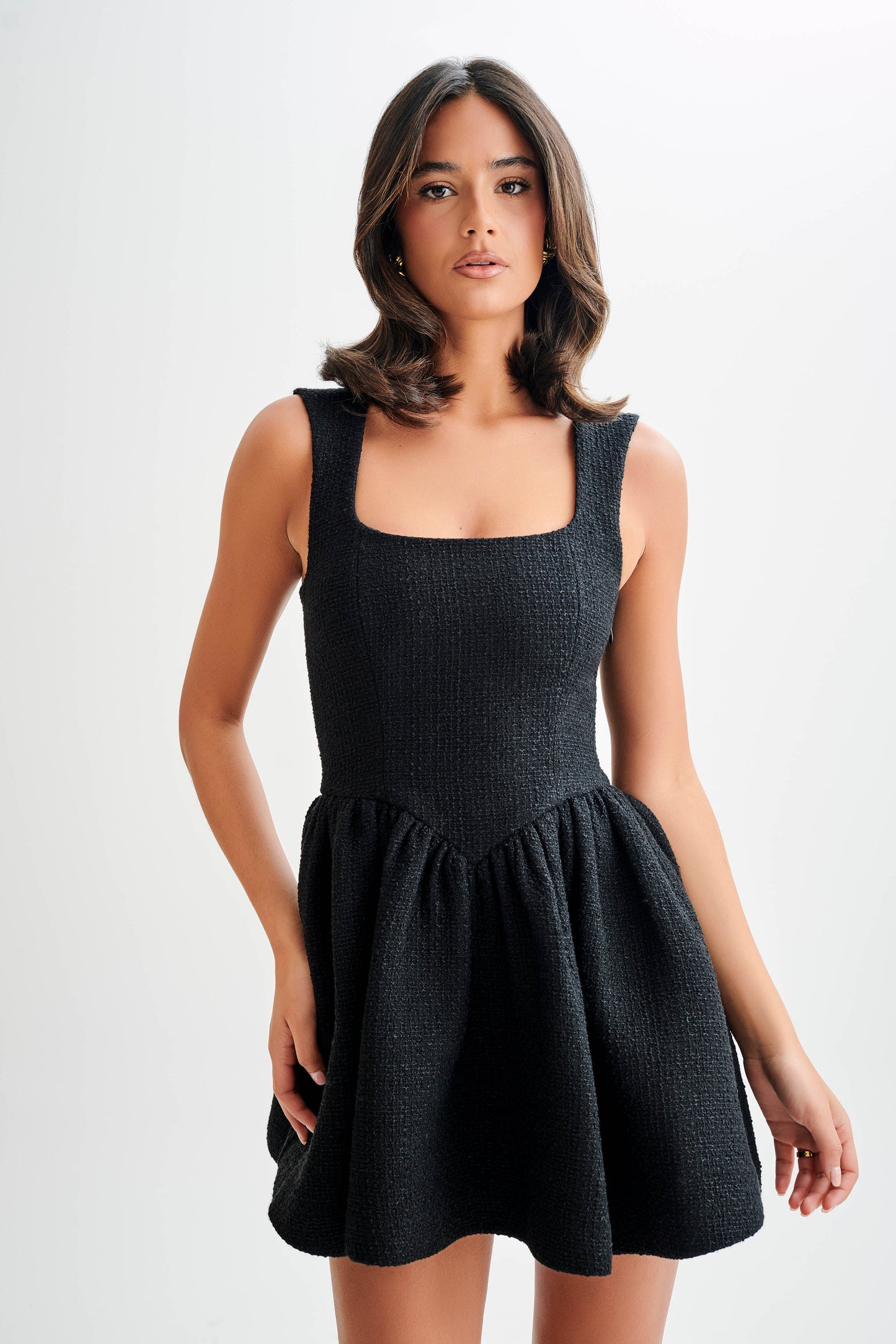 Mini-robe Jennifer en bouclette - Noir