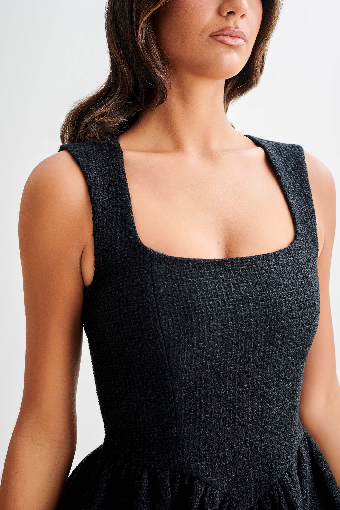 Mini-robe Jennifer en bouclette - Noir